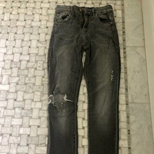 MOTHER Grey Ripped Skinny Jeans Size 25